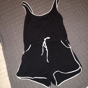 Black and white sporty romper